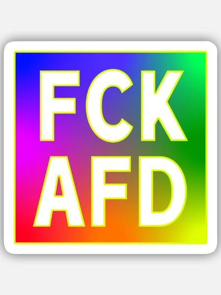 FCK AFD - Sticker Größe S (10 x 10 cm) - Mattweiß