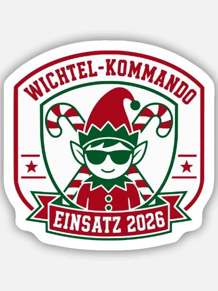 Wichtel-Kommando Einsatz 2026 - Sticker Größe S (10 x 10 cm) - Mattweiß