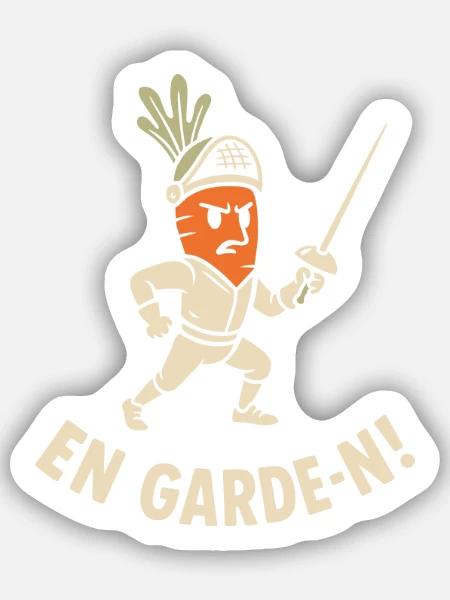 En garde-n - Sticker Größe S (10 x 10 cm) - Mattweiß
