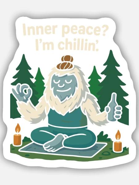 Inner peace- I’m chillin’ - Sticker Größe S (10 x 10 cm) - Mattweiß