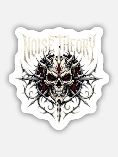 Lärmtheorie – Heavy Metal Skull - Sticker Größe S (10 x 10 cm) - Mattweiß