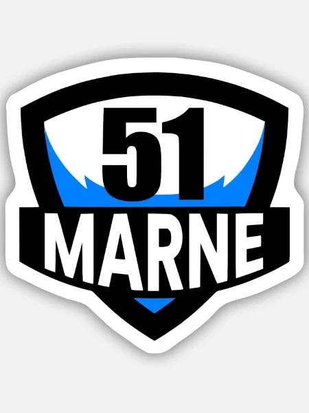 51 Marne - Sticker Größe S (10 x 10 cm) - Mattweiß