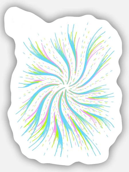 Unendlicher Fluss - Sticker Größe S (10 x 10 cm) - Mattweiß
