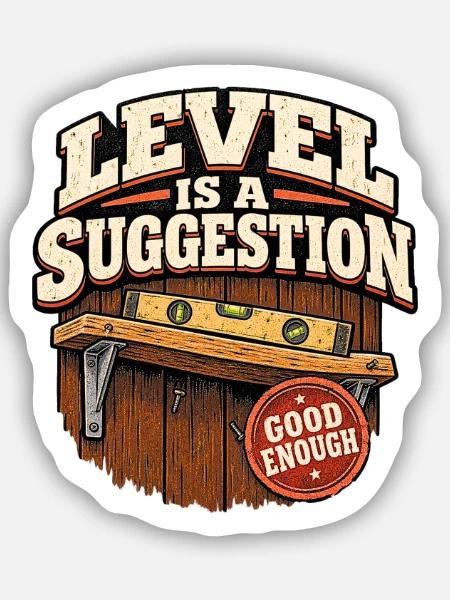 Level ist ein Vorschlag - Sticker Größe S (10 x 10 cm) - Mattweiß