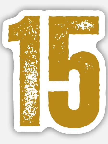 15 - Sticker Größe S (10 x 10 cm) - Mattweiß