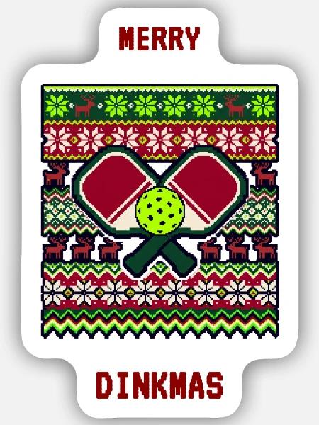 Herz Golf im Winterstrick-Muster - Sticker Größe S (10 x 10 cm) - Mattweiß