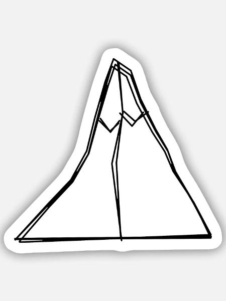 Matterhorn handgezeichnet - Sticker Größe S (10 x 10 cm) - Mattweiß