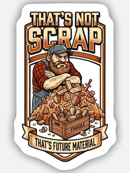 That's Not Scrap: Future Material - Sticker Größe S (10 x 10 cm) - Mattweiß