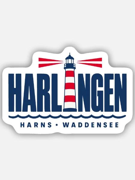 Harlingen Harns Friesland Leuchtturm Waddensee - Sticker Größe S (10 x 10 cm) - Mattweiß