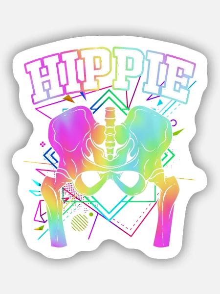 Hüften Hüfte Hüftgelenk - Sticker Größe S (10 x 10 cm) - Mattweiß