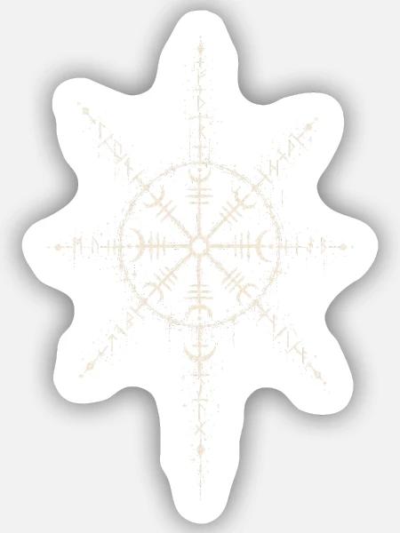 Der Runenstern in Hexentinte - Sticker Größe S (10 x 10 cm) - Mattweiß