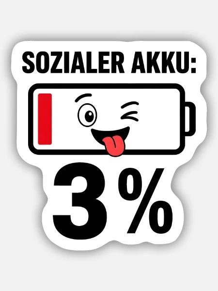 Witziger Akku Ladebalken - Sticker Größe S (10 x 10 cm) - Mattweiß