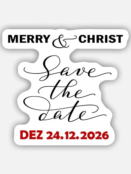 Merry Christmas - Sticker Größe S (10 x 10 cm) - Mattweiß