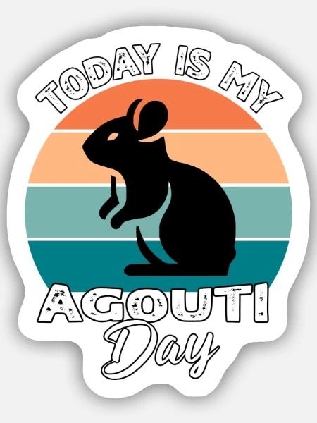 Aguti Agouti - Sticker Größe S (10 x 10 cm) - Mattweiß