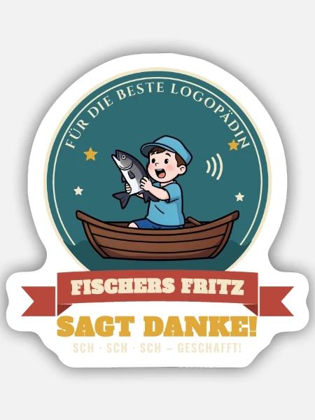 Logopädin – Danke Geschenk Abschied Zungenbrecher - Sticker Größe S (10 x 10 cm) - Mattweiß