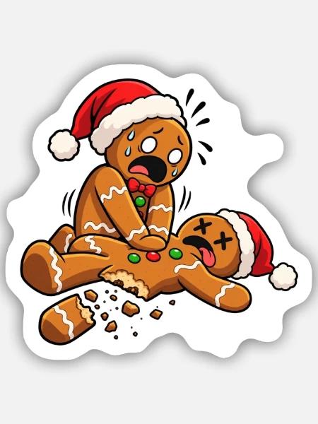 Lebkuchen Reanimation - Weihnachten - Sticker Größe S (10 x 10 cm) - Mattweiß