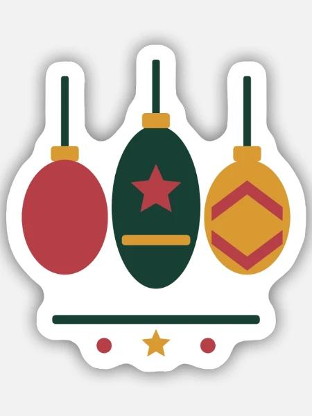 Drei Weihnachtskugeln mit Sternen und Mustern - Sticker Größe S (10 x 10 cm) - Mattweiß