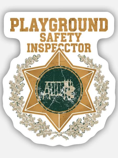 Spielplatz Sicherheitsinspektor Abzeichen - Sticker Größe S (10 x 10 cm) - Mattweiß