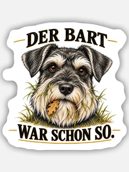 Miniatur-Schnauzer_mit_prachtigem_Bart - Sticker Größe S (10 x 10 cm) - Mattweiß
