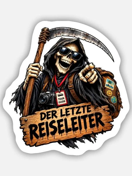 Der Letzte Reiseführer - Sticker Größe S (10 x 10 cm) - Mattweiß