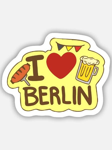Ich liebe Berlin - Sticker Größe S (10 x 10 cm) - Mattweiß