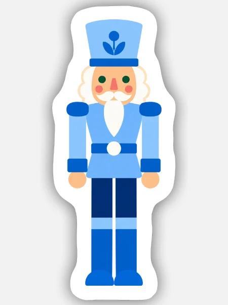 Nussknacker blau Weihnachten - Sticker Größe S (10 x 10 cm) - Mattweiß