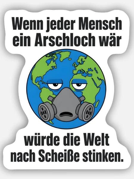 Maskierter Klimawandel - Humor - Sticker Größe S (10 x 10 cm) - Mattweiß