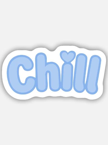Chill Pastel Blue Bubble Text - Sticker Größe S (10 x 10 cm) - Mattweiß