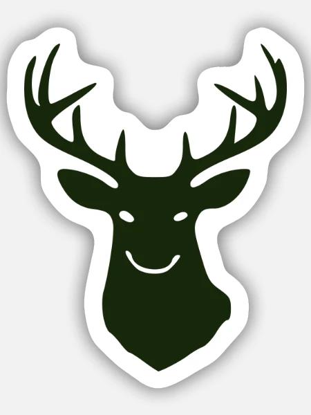 Waldhirsch Silhouette - Sticker Größe S (10 x 10 cm) - Mattweiß