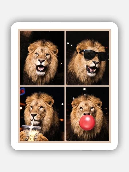Löwen Löwe - Sticker Größe S (10 x 10 cm) - Mattweiß