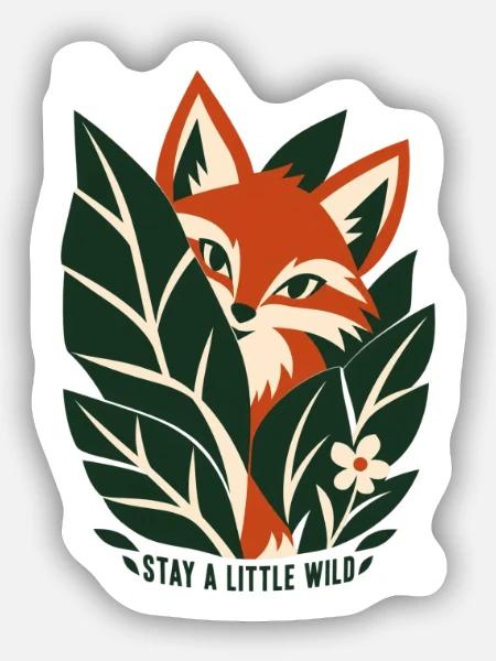 Waldfuchs im Laub - Sticker Größe S (10 x 10 cm) - Mattweiß