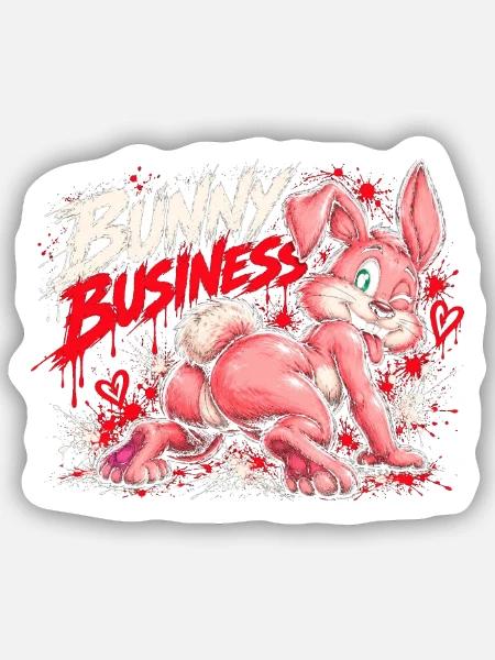 Bunny Business Hase - Sticker Größe S (10 x 10 cm) - Mattweiß