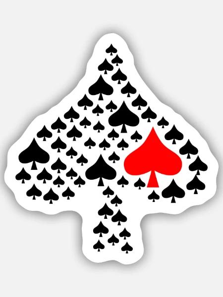 Roter Spaten Karten - Sticker Größe S (10 x 10 cm) - Mattweiß