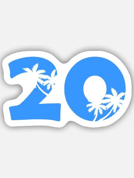 Sommer 20 Palmen Silhouette - Sticker Größe S (10 x 10 cm) - Mattweiß