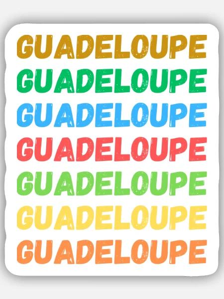 Guadeloupe in Farbe - Sticker Größe S (10 x 10 cm) - Mattweiß