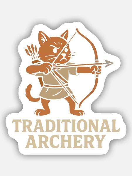 Traditional Archery - Sticker Größe S (10 x 10 cm) - Mattweiß