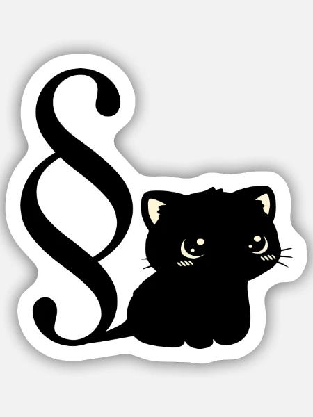 Katzen Gesetze Jura Studium - Sticker Größe S (10 x 10 cm) - Mattweiß