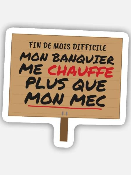 Monatsende mein Banker-Humor - Sticker Größe S (10 x 10 cm) - Mattweiß
