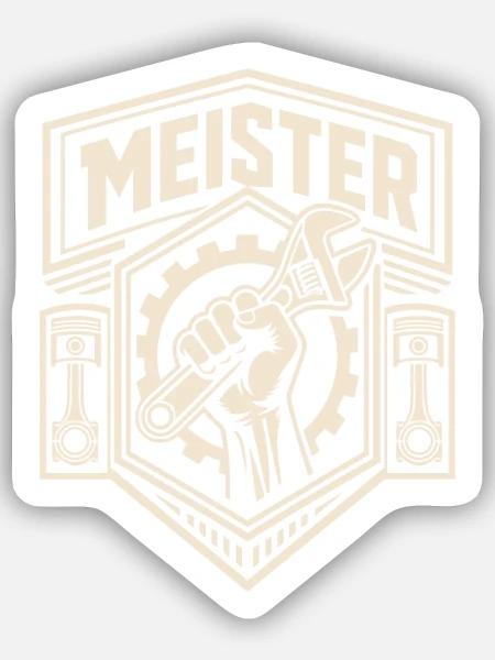 KFZ Meisterprüfung bestanden - Sticker Größe S (10 x 10 cm) - Mattweiß