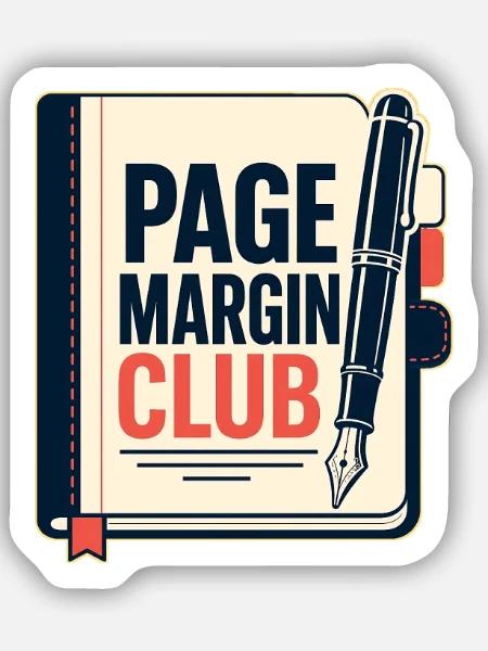 PAGE MARGIN CLUB Computer - Sticker Größe S (10 x 10 cm) - Mattweiß