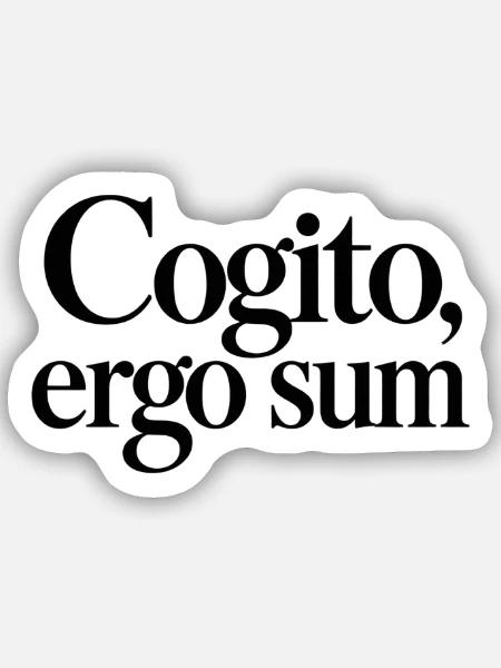Cogito, ergo sum - Sticker Größe S (10 x 10 cm) - Mattweiß
