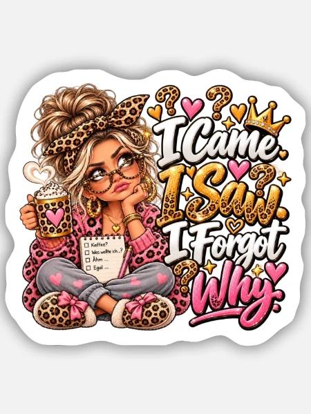 Leopardenkosmos Kaffeezauber - Sticker Größe S (10 x 10 cm) - Mattweiß