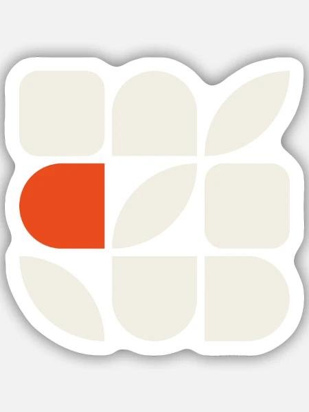 GEFÜGE 01 – Geometrische Formen - Sticker Größe S (10 x 10 cm) - Mattweiß