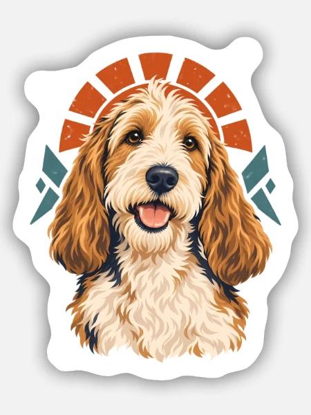 Geometrisches Hundeporträt - Sticker Größe S (10 x 10 cm) - Mattweiß