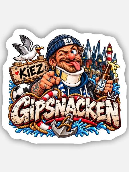 Gipsnacken Kiez - Sticker Größe S (10 x 10 cm) - Mattweiß