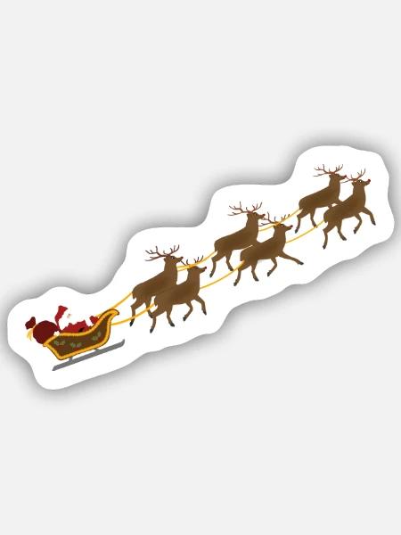 Weihnachtsschlitten - Sticker Größe S (10 x 10 cm) - Mattweiß