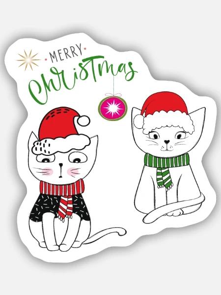 Merry Christmas - Sticker Größe S (10 x 10 cm) - Mattweiß