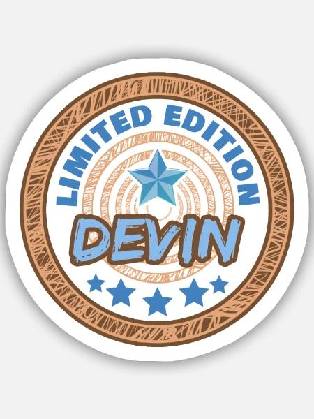 Geschenk für Devin - Sticker Größe S (10 x 10 cm) - Mattweiß