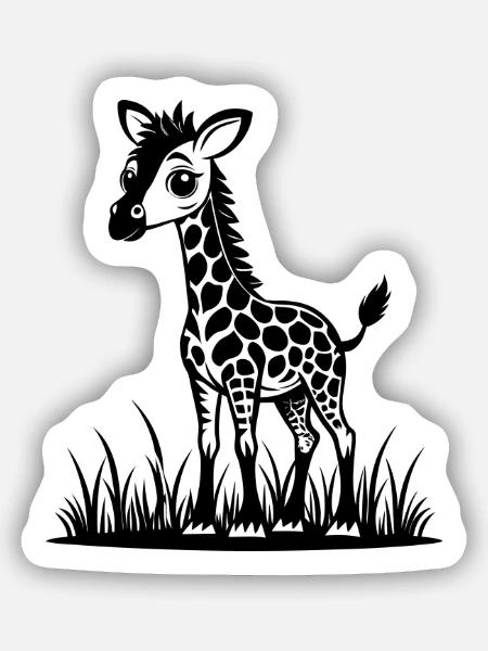Süße Baby-Giraffen - Sticker Größe S (10 x 10 cm) - Mattweiß