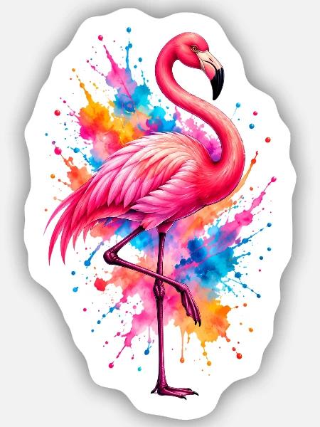 Niedlicher Flamingo Süße Flamingos - Sticker Größe S (10 x 10 cm) - Mattweiß